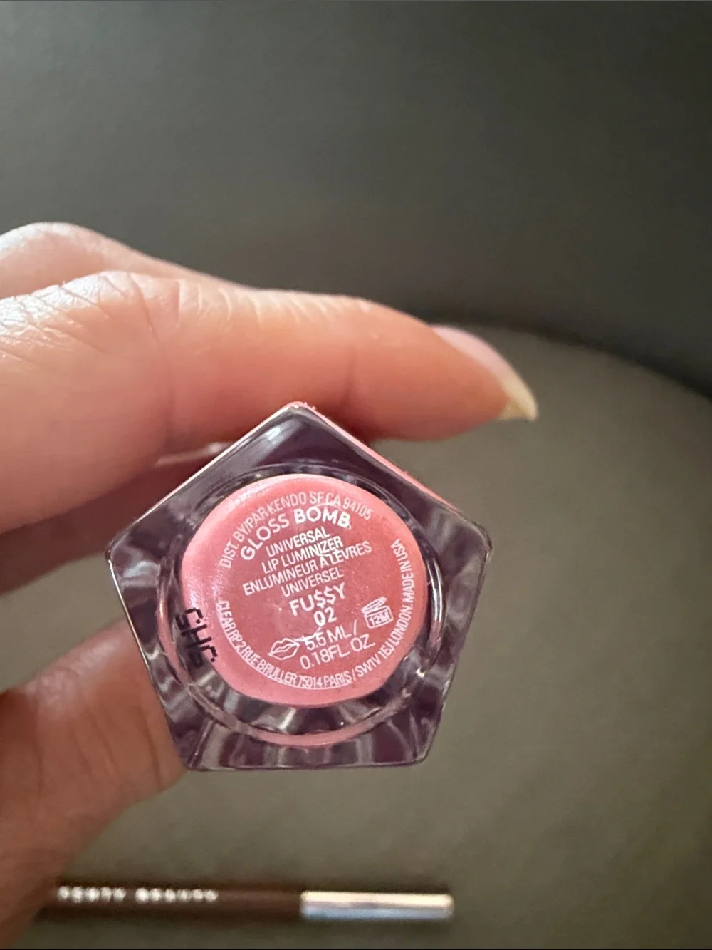 Fenty Beauty Fussy Pink Lip Gloss with Brown Traced OutLip Liner